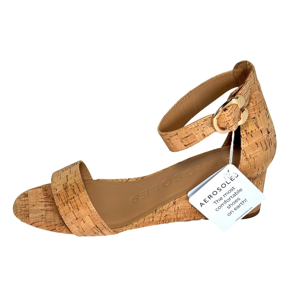 Aerosoles Willis Womens Cork Wedge Sandals Ankle Strap Comfort Size 7 Boho NWT - Picture 4 of 16